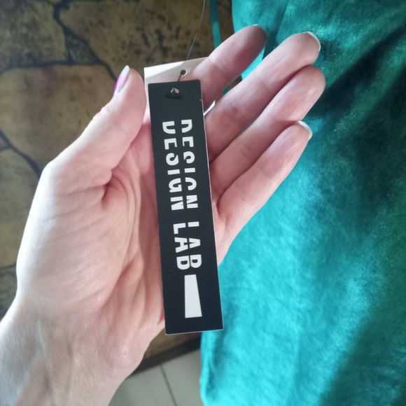 Design Lab Lord & Taylor Teal Velvet Dress - Picture 2 of 5